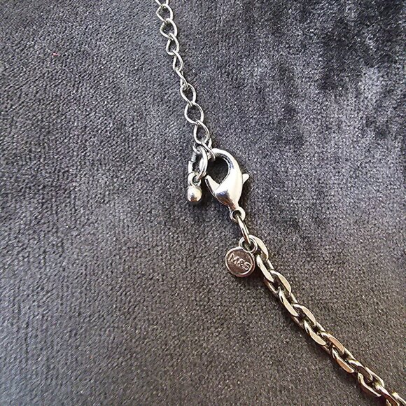 Womens Silver Tone Chain Multiple Charm Necklace Jewelry with Lobster Clasp - Picture 6 of 7